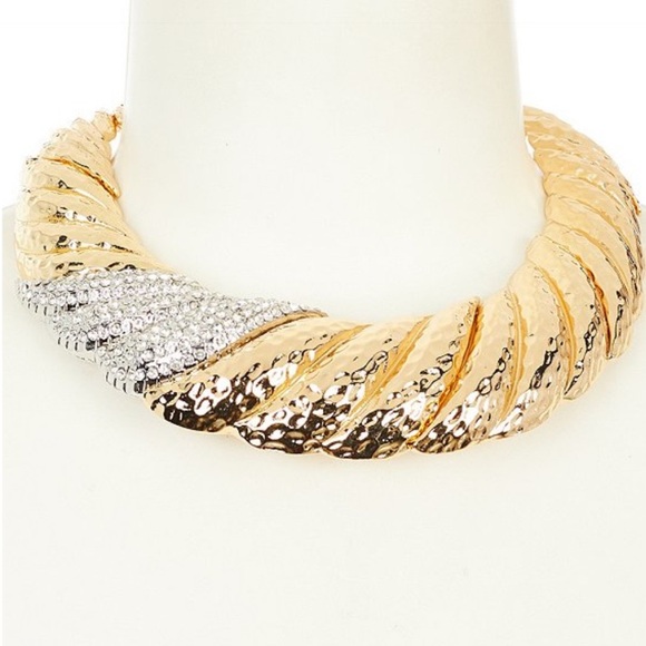 NWT ⚜️💎⚜️ NATASHA Twist Bread Collar Statement Necklace - Picture 4 of 8